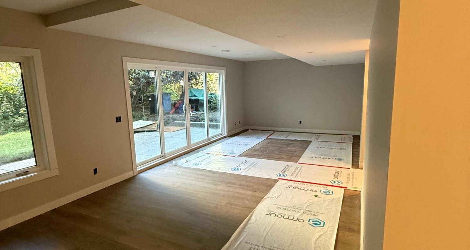 in progress image, basement renovation, calgary