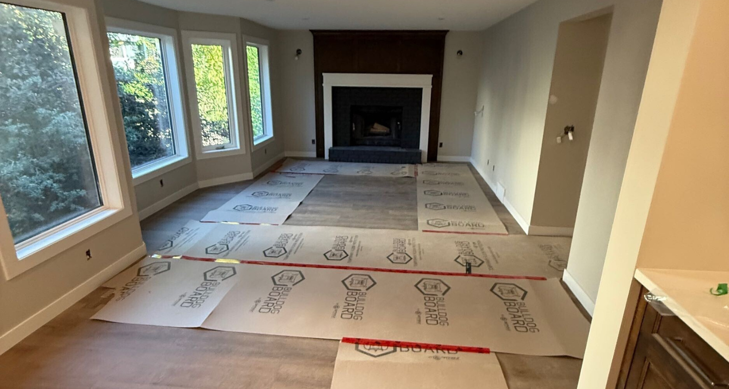 in progress image, family room renovation, calgary
